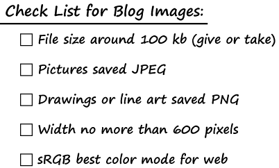 Check List To Save Pictures for Blog