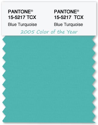 Color Swatch Pantone color of the year 2005 Blue Turquoise