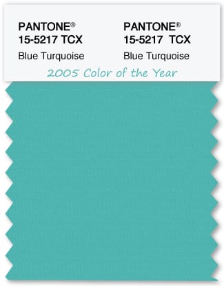 Color Swatch Pantone color of the year 2005 Blue Turquoise from The Land of Color Color Swatch Pantone color of the year 2005 Blue Turquoise