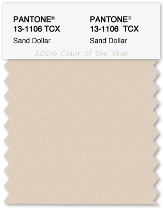Color Swatch Pantone color of the year 2006 Sand Dollar
