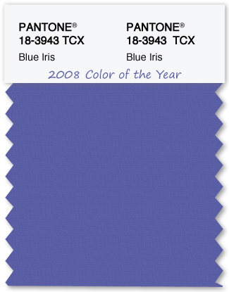 Color Swatch Pantone color of the year 2008 Blue Iris