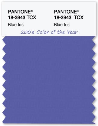 Color Swatch Pantone color of the year 2008 Blue Iris