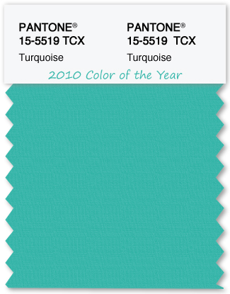 Color Swatch Pantone color of the year 2010 Turquoise
