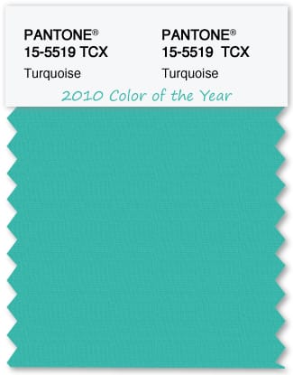 Color Swatch Pantone color of the year 2010 Turquoise