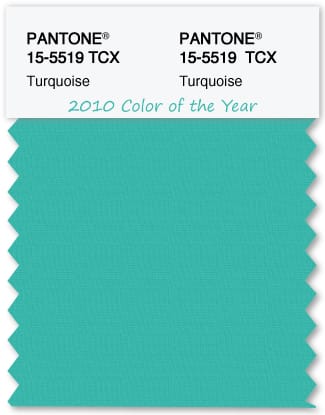 Color Swatch Pantone color of the year 2010 Turquoise from The Land of Color Color Swatch Pantone color of the year 2010 Turquoise