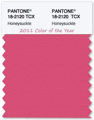 Color Swatch Pantone color of the year 2011 Honeysuckle