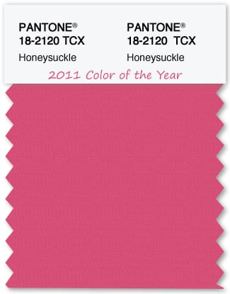 Color Swatch Pantone color of the year 2011 Honeysuckle from The Land of Color Color Swatch Pantone color of the year 2011 Honeysuckle