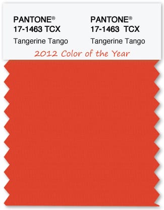 Color Swatch Pantone color of the year 2012 Tangerine Tango