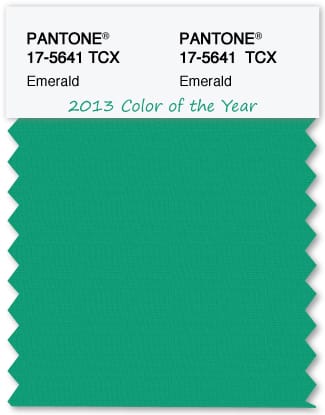Color Swatch Pantone color of the year 2013 Emerald