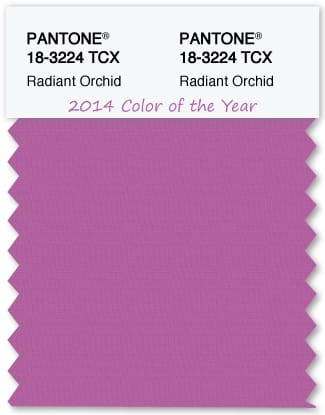 Color Swatch Pantone color of the year 2014 Radiant Orchid