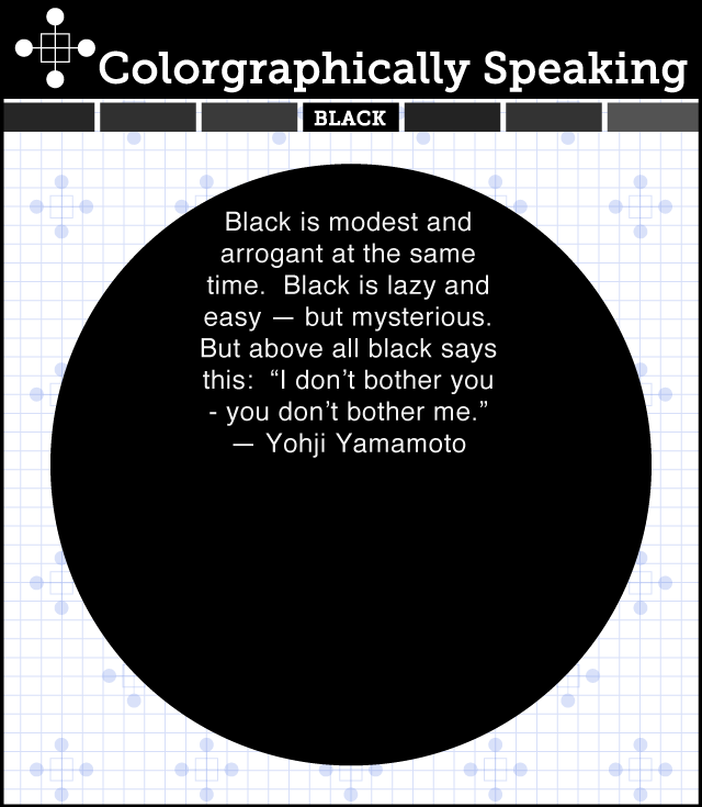 But Above All Black Says This - Yohji Yamamoto color quote