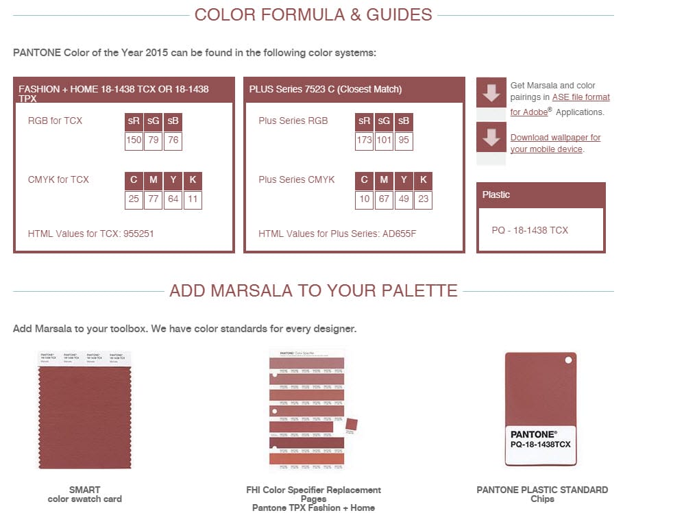 Should you stop talking about Pantone's Color of the Year, Marsala? Marsala standards