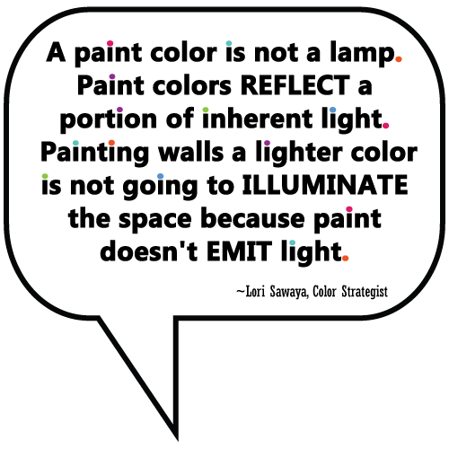 A Paint Color is Not a Lamp quote from Lori Sawaya, Color Expert