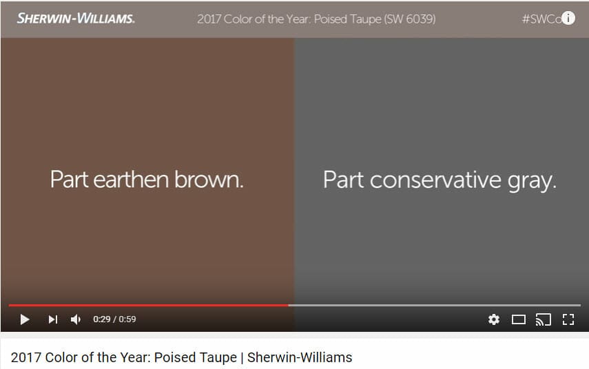 Taupe Is The Sherwin Williams Color Of Year 2017 But What Sherwin Williams Poised Taupe