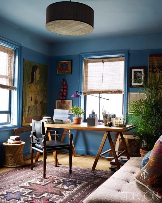 Blue Office from Elle Decor