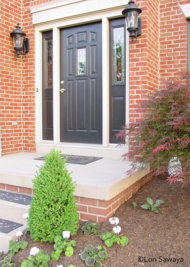 Front-Porch-black door sherwin williams tricorn black Exterior Curb Appeal