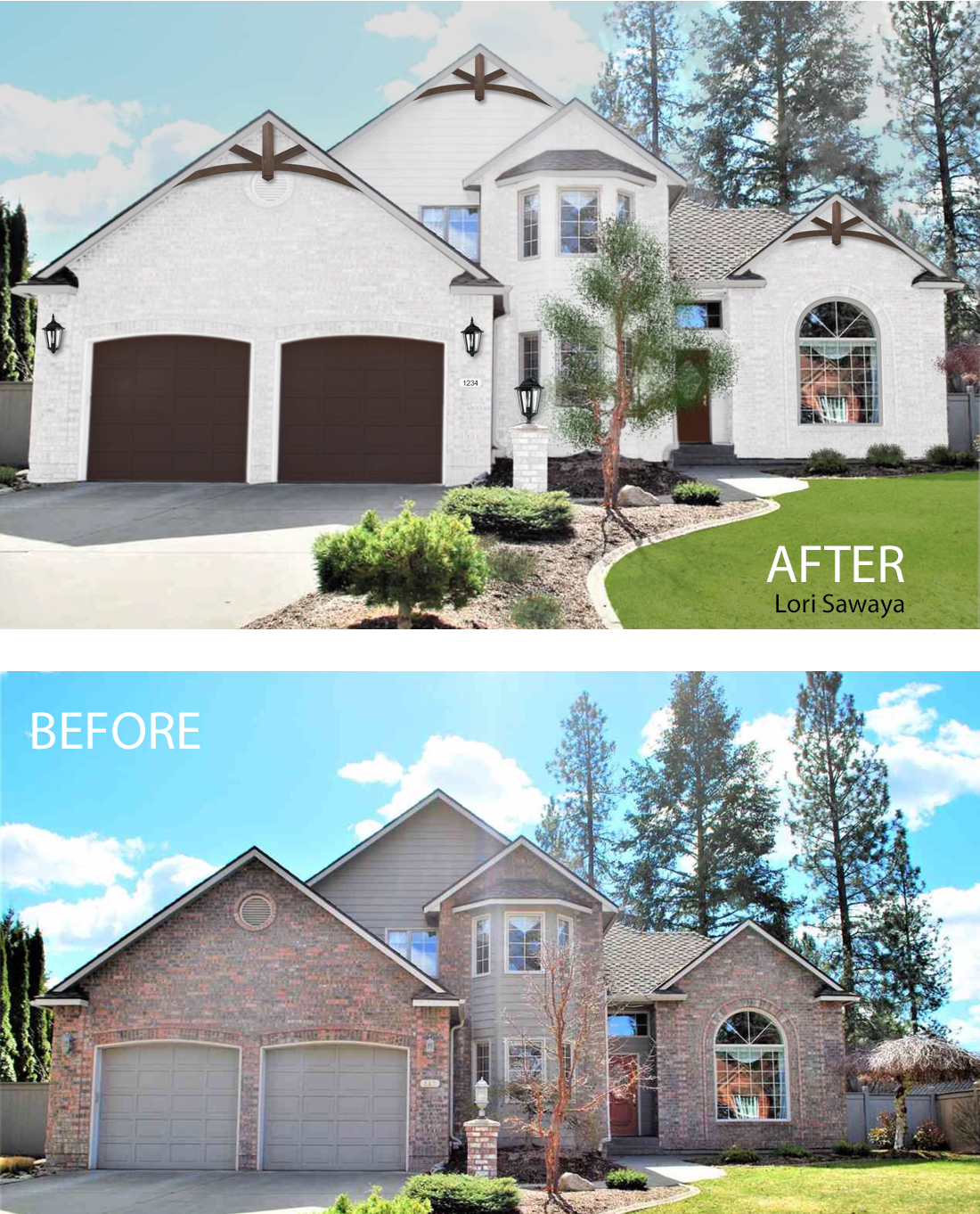 Painted White-Brick-Before-and-After