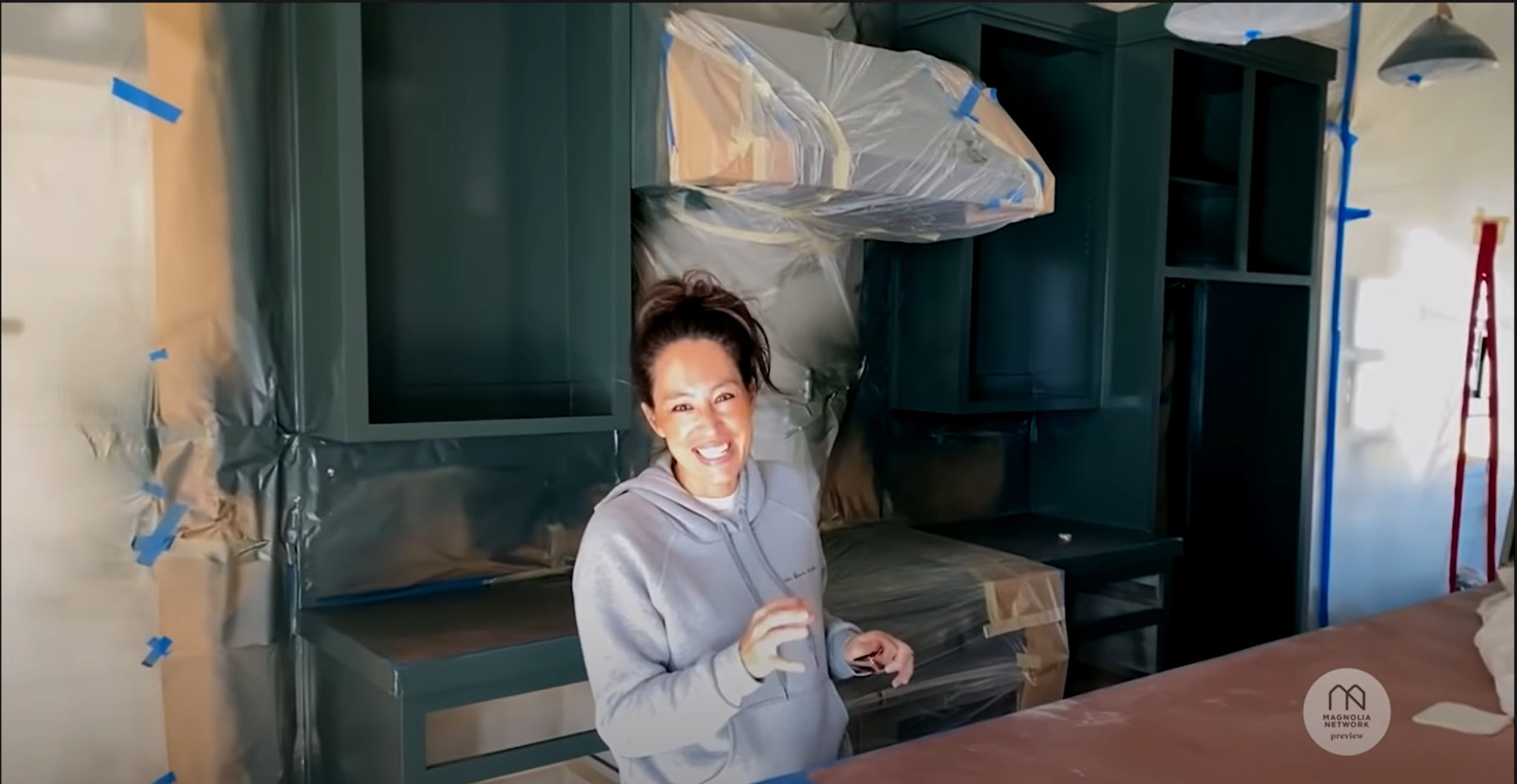 Joanna Gaines Dark Green Kitchen Cabinets